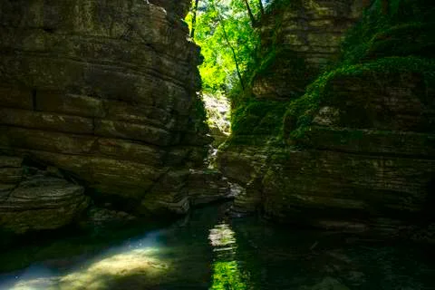 Excursion in the gorges of the rio garrafo Stock Photos