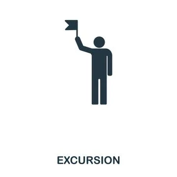 Excursion icon. Mobile app, printing, web site icon. Simple element sing Stock Illustration