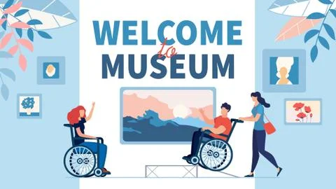 Excursion to Museum for Disabled People Invitation Stock Illustration