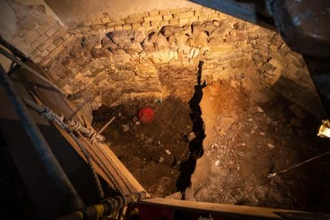 The excursion performance Wonderers in the abonded Riga's Circus building Stock Photos