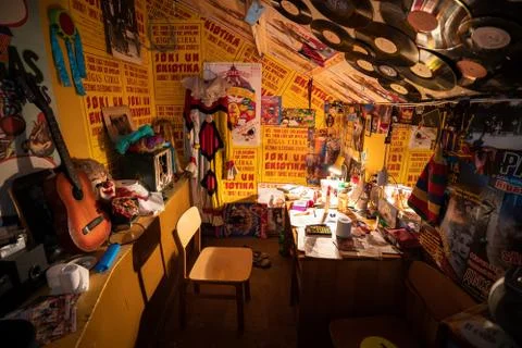 The excursion performance Wonderers in the abonded Riga's Circus building Stock Photos