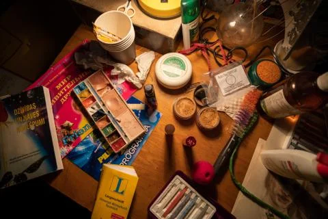 The excursion performance Wonderers in the abonded Riga's Circus building Stock Photos