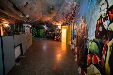 The excursion performance Wonderers in the abonded Riga's Circus building Foto stock