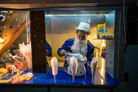 The excursion performance Wonderers in the abonded Riga's Circus building Stock Photos