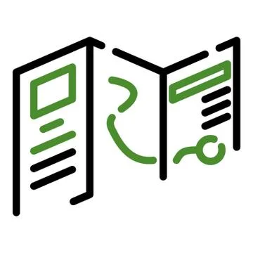 Excursion route icon, outline style Stock Illustration