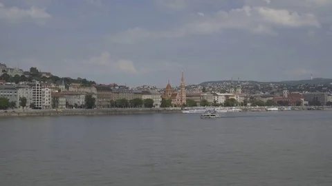 Excursion ship, Danube Stock Footage 75929256