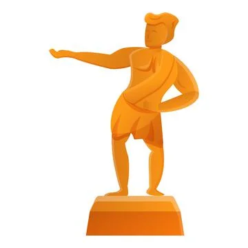 Excursion statue icon, cartoon style Stock Illustration