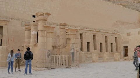 Excursion in The Temple of Hatshepsut Stock Footage 128397459