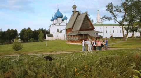 Excursion for tourists, together with guide Stock Footage 68189228