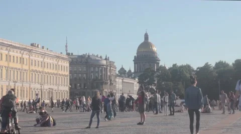 Excursion view of Saint Isaac's Cathedral to Palace Square 스톡 동영상 53023409