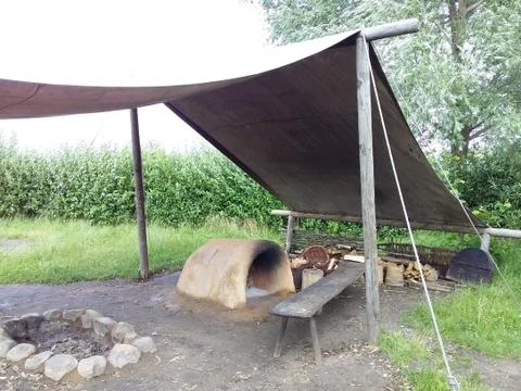 Excursion to the Viking Harbor Bork, Denmark Stock Photos