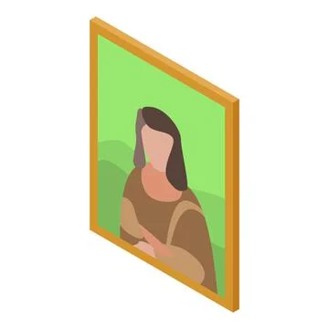 Excursion wall picture icon, isometric style Stock Illustration