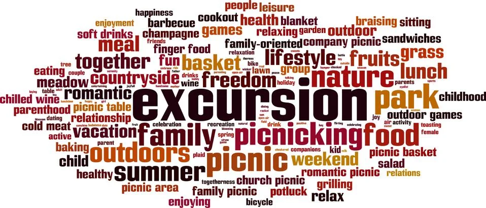 Excursion word cloud Stock Illustration