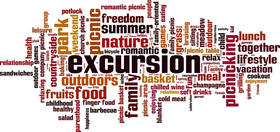 Excursion word cloud 스톡 일러스트