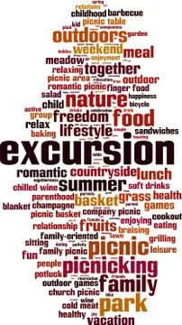 Excursion word cloud 스톡 일러스트