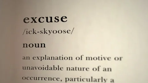 Excuse Definition (noun) Stock Footage 92033087