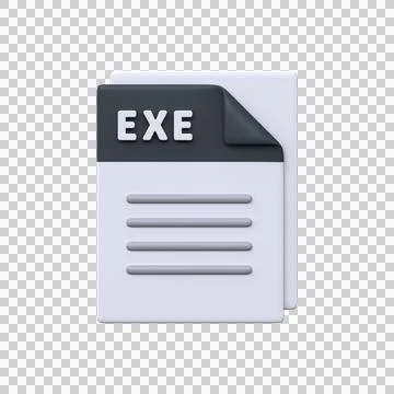 EXE file, format, 3D icon. 스톡 일러스트