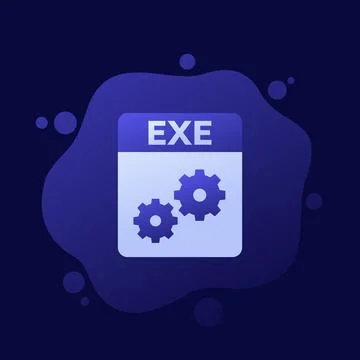 EXE file format icon, vector design Illustration