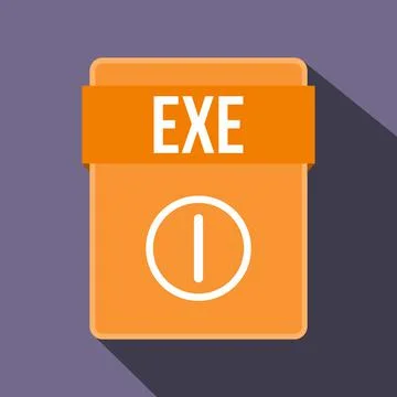 EXE file icon, flat style Stock Illustration