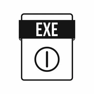 EXE file icon, simple style Stock Illustration