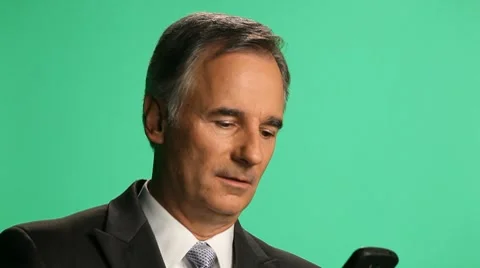 Exec on phone - Angry - Greenscrn - CU Video stock 8146913