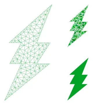 Execute Vector Mesh Wire Frame Model and Triangle Mosaic Icon Stock Illustration