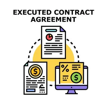 Executed contract agreement process business concept Stock Illustration