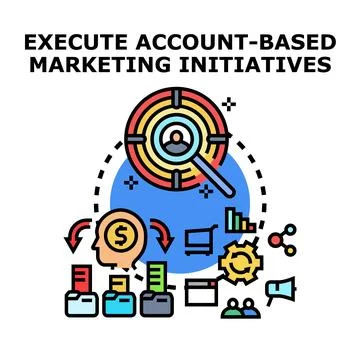 Executing account based marketing strategy initiatives vector concept Stock Illustration