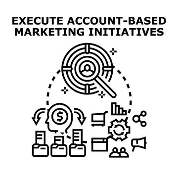 Executing account based marketing strategy initiatives vector concept イラスト素材