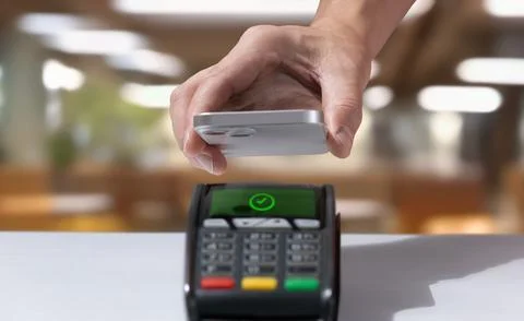 Executing Contactless Mobile Payment Transaction 写真素材