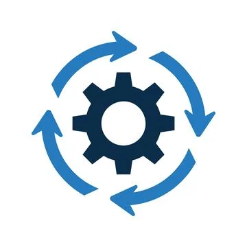 Executing, management, processing icon. Stock Illustration