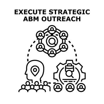 Executing strategic account based marketing outreach Illustrazione stock