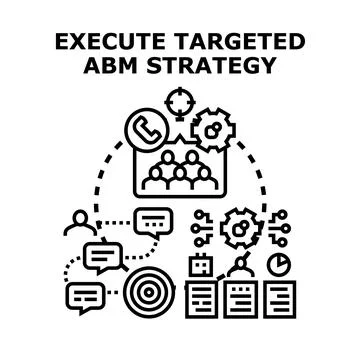 Executing targeted account based marketing strategy Stock Illustration