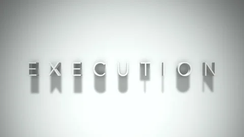 Execution 3D title animation with shadows on a white background Stock Footage 296518441