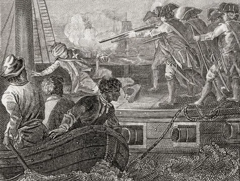 The execution of Admiral Byng.  Admiral John Byng, 1704 - 1757.  Royal Navy offi Foto stock