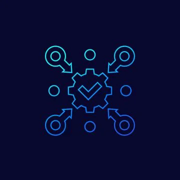 Execution and execute line vector icon Stock Illustration