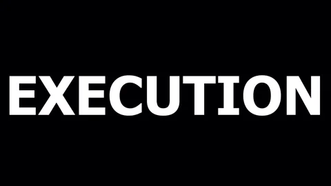 Execution Bold Text Animation on Dark Background Stock Footage 331810195