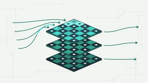 Execution Grid Data Flow Animation Seamless Loop Abstract Technology Background Stock Footage 341924790