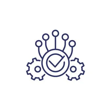 Execution line icon with gears Stock Illustration