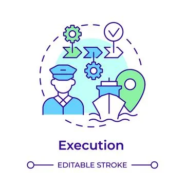 Execution multi color concept icon Stockillustratie