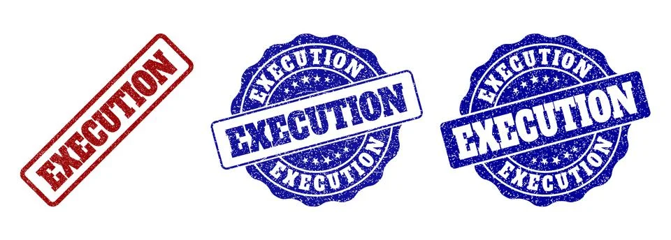 EXECUTION Scratched Stamp Seals Illustrazione stock