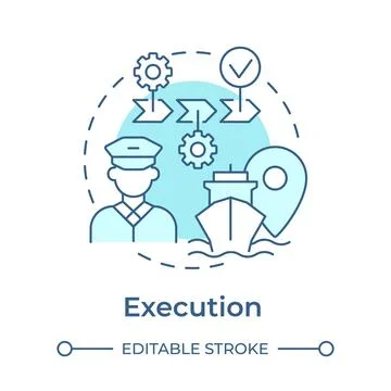 Execution soft blue concept icon Stock Illustration
