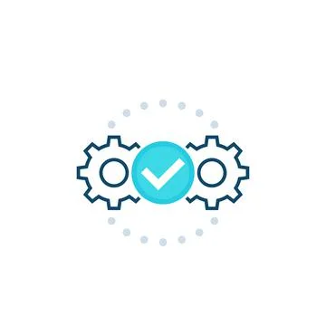 Execution vector icon with cogwheels Stock Illustration