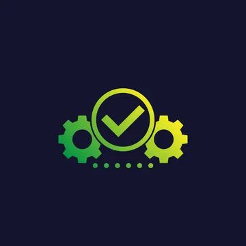 Execution vector icon with gears Illustrazione stock