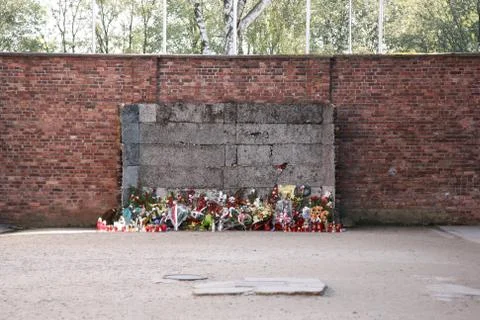 Execution wall, Auschwitz Stock Photos