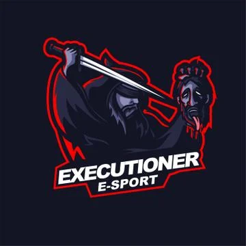 Executioner beheading e-sport gaming mascot logo template Stock Illustration