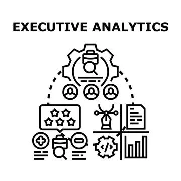 Executive analytics exploring business strategy and data Stock Illustration