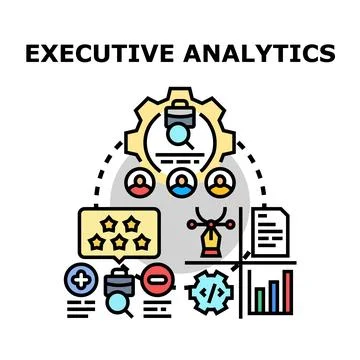 Executive analytics exploring business strategy and data Stock Illustration