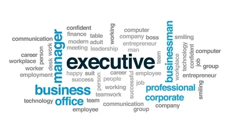 Executive animated word cloud, text design animation. Stock Footage 80701795