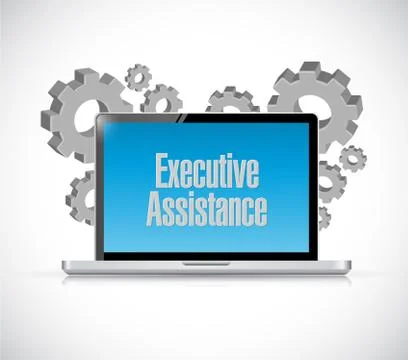 Executive assistance computer sign concept Stock Illustration
